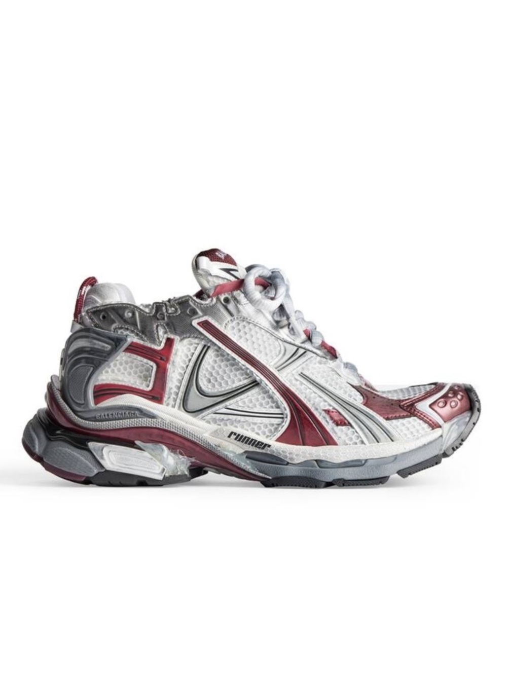 Balenciaga Runner Sneakers White Burgundy Women’s EU 37/US 7